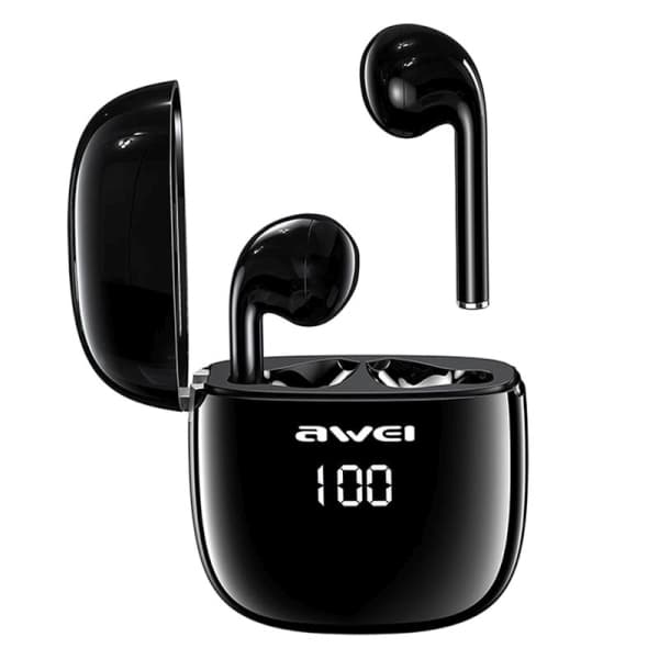 AWEI Bluetooth 5.0 T28P TWS hovedtelefoner + dockingstation sort