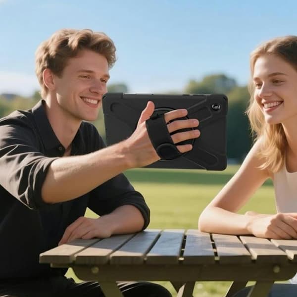 4smarts Rugged Case Grip för Galaxy Tab A11+ Svart