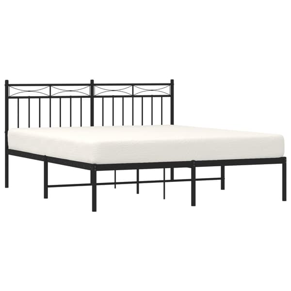vidaXL metalsengestel med hovedgærde sort 160x200 cm