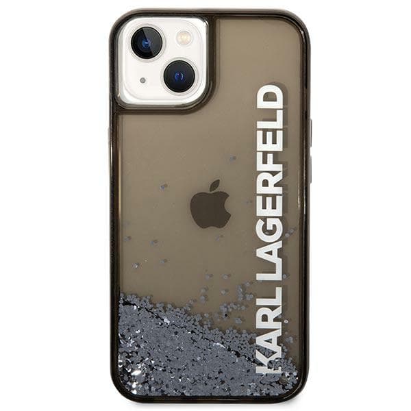 Karl Lagerfeld Liquid Glitter Elong-cover til iPhone 14 Plus, sort