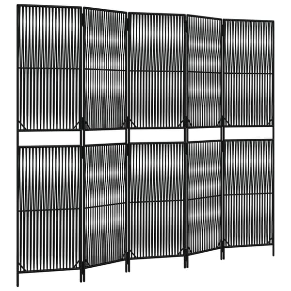 vidaXL 5-panelsskärm, svart, polyrotting
