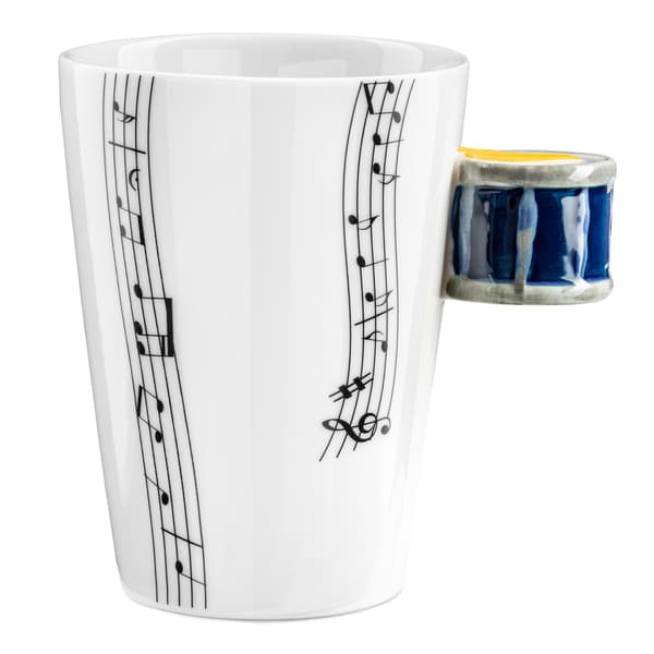 Musikduo-set - Trummugg - blå + underlägg