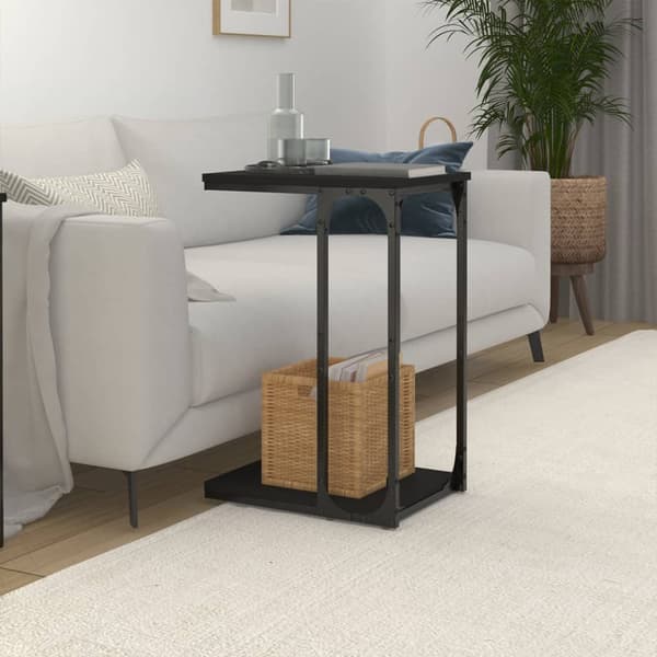 vidaXL sidebord, sort, 40x30x60 cm, træbaseret materiale