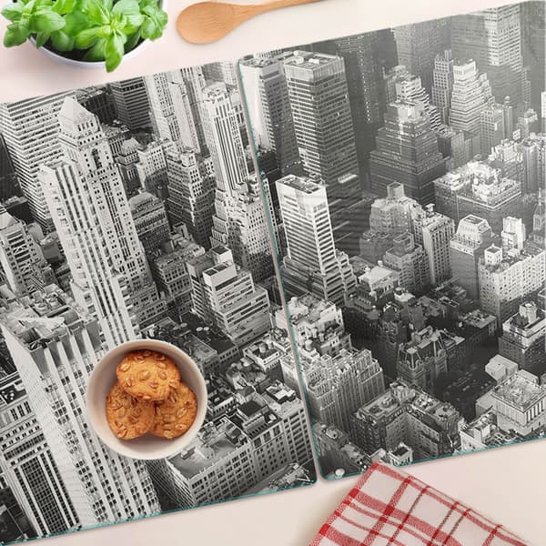 Dekorative serveringsbrætter i glas til snacks, New York, 2x40x52 cm