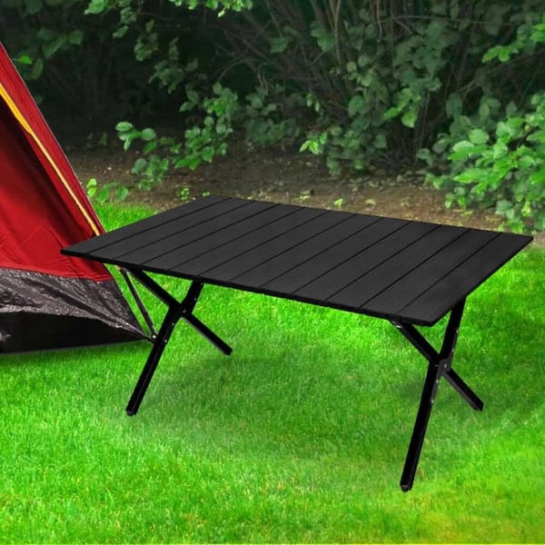 hopfällbart trädgårdsbord, campingbord, 90x60cm, kompakt