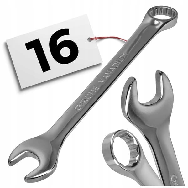 16 mm ÅBEN CR-V-NØGLE, STÆRK, MASSIV STANDARD