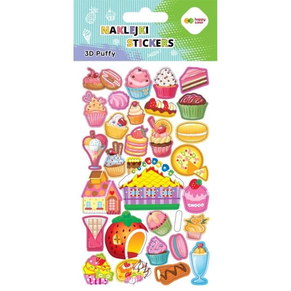 3D-tarrat Puffy Sweets 10x20cm ILOINEN VÄRI