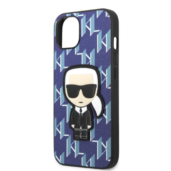 Karl Lagerfeld Monogram Ikonik Patch-skal till iPhone 13 mini, Blå