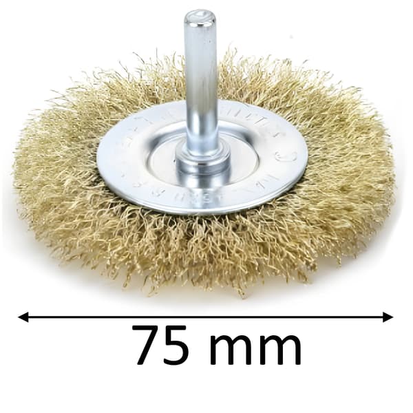 Trådbørste med skaft 75 mm messingtråd 0,3 mm HOEGERT