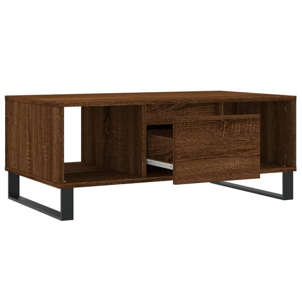 vidaXL sofabord brunt egetræ 90x50x36,5 cm