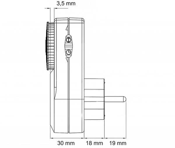 Mini mekanisk analog timer 24h 3500W nätspänning