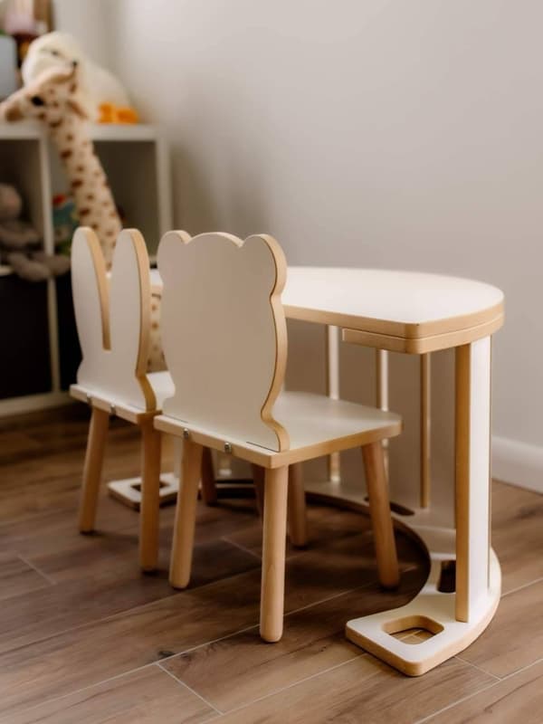 Montessori gungstolsplatta, vit
