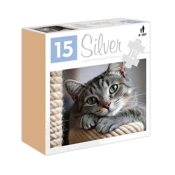 Puslespil 12 Katte Sølv ALEX