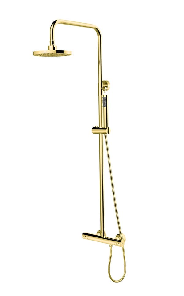 Decco illusion gold duschset med Besco termostat