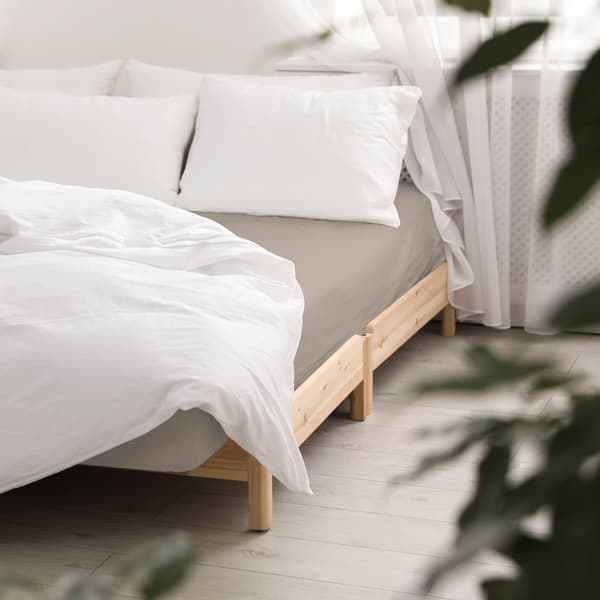 Bomuldslagner 90x200 glat satin, mørk beige