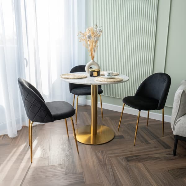 Fargo guld velourstol i sort velour