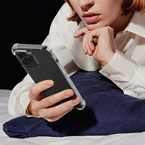 Etui til iPhone 15 Pro Max STØDBAR CLEAR Etui PLECKI + 9H Glas