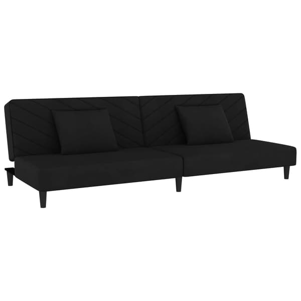 vidaXL 2-sitssoffa med 2 kuddar, svart sammet
