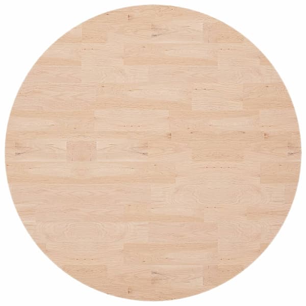 vidaXL rund bordplade Ø90x2,5 cm rå egetræ