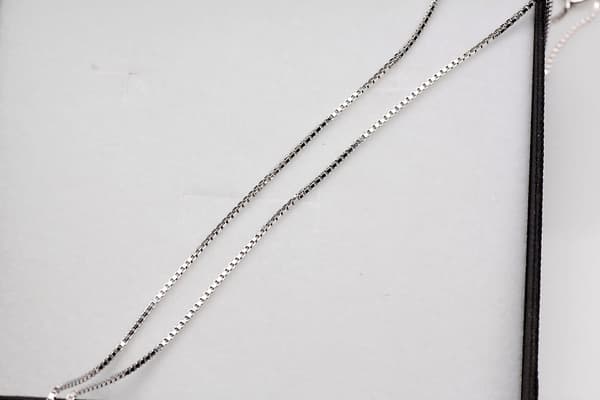 Silverkubkedja, rodiumpläterad 925 silver | 45 cm