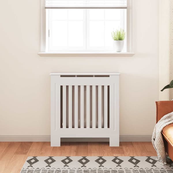vidaXL Radiatorskydd, MDF, Vit, 78 cm
