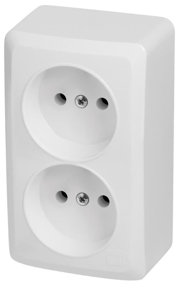 Sockel 2x2P n/t IP20 vit berg