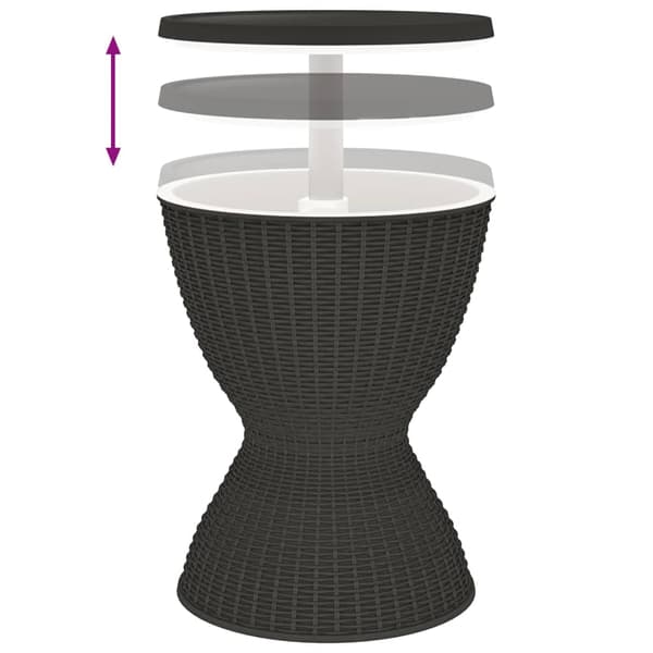 vidaXL 3-i-1 drikkekølebord sort PP