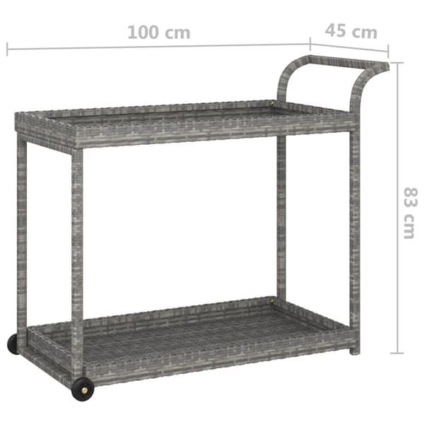 vidaXL Baarikärry, Harmaa, 100x45x83 cm, Polyrottinki