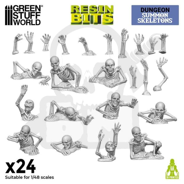 GSTU523705 3D-utskrivet Dungeon Summon-skelett