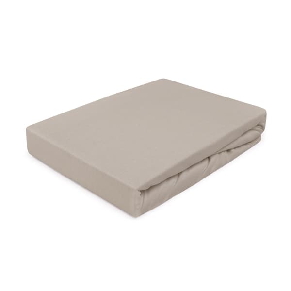 Stræklagen 200x220 elastisk JERSEY 100% BOMULD beige kakao