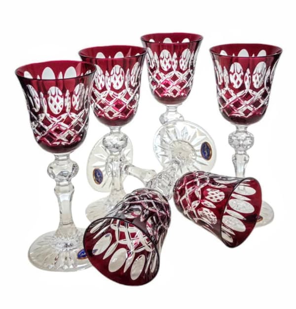 Ruby krystal likørglas 60 ml Krata Oliwka