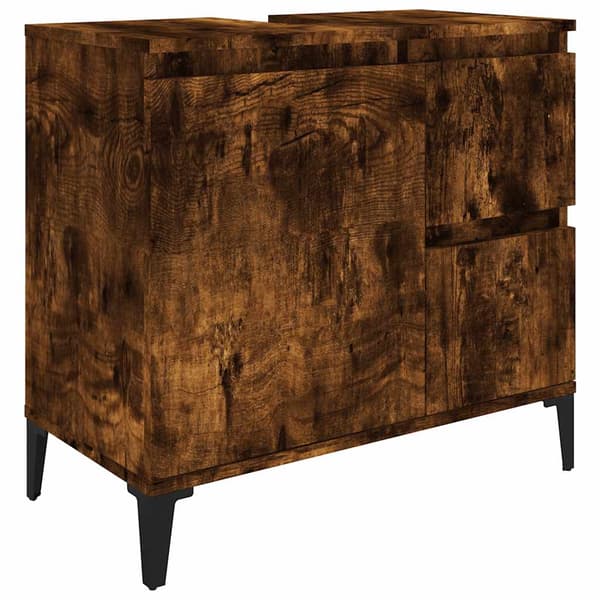 vidaXL badeværelsesskab røget eg 65x33x60 cm