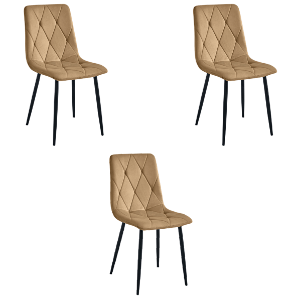 LIBRA stol - fløjlsbrune/sorte ben x 3