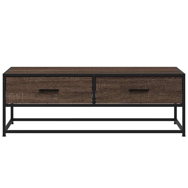 vidaXL sofabord brunt egetræ 100x50x35 cm