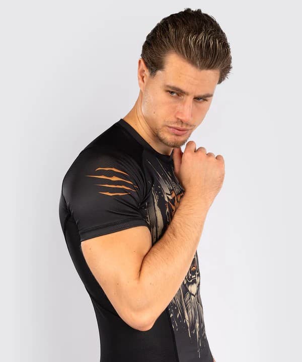 Venum Rashguard Tiger Kortærmet Sort/Neon Orange M