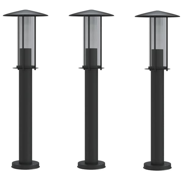 vidaXL havelamper, 3 stk., sort, 60 cm, stål