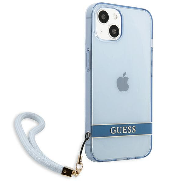 Guess Translucent Strap-skal till iPhone 13, Blå