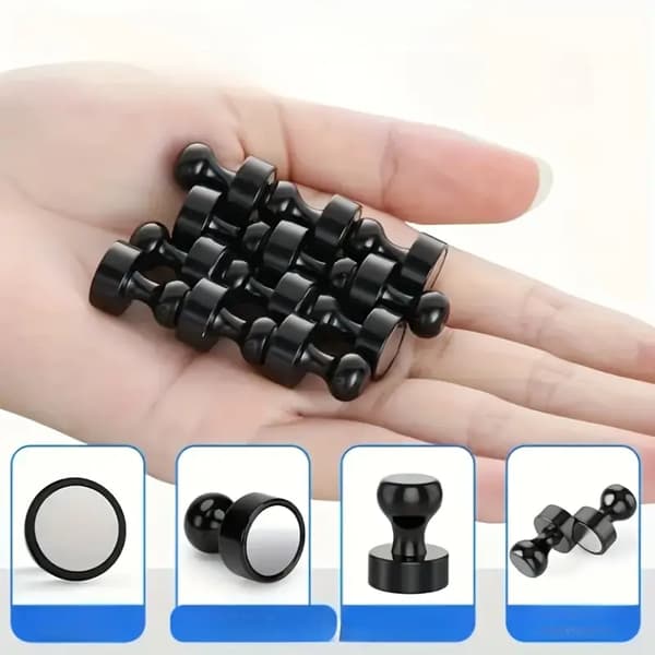NEODYMIUM MAGNET TIL BRÆT, KØLESKAB, SORT STIFT 12MM