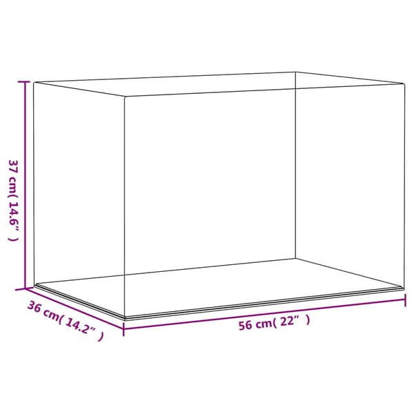 vidaXL Displaylåda, Transparent, 56x36x37 cm, Akryl