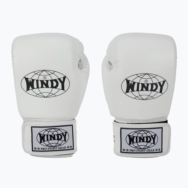 Windy Classic Boksehandsker i Ægte Læder, Hvide, 14OZ