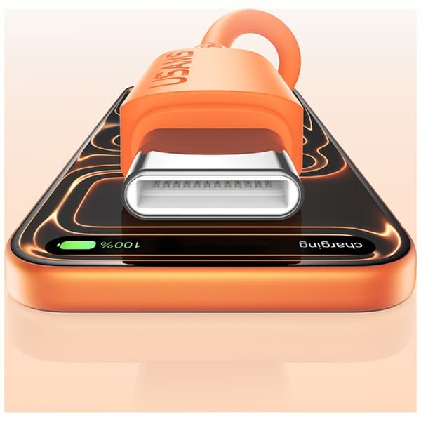 USAMS U98 60W 3A Silikone Hurtigopladningskabel USB-C til USB-C Sort