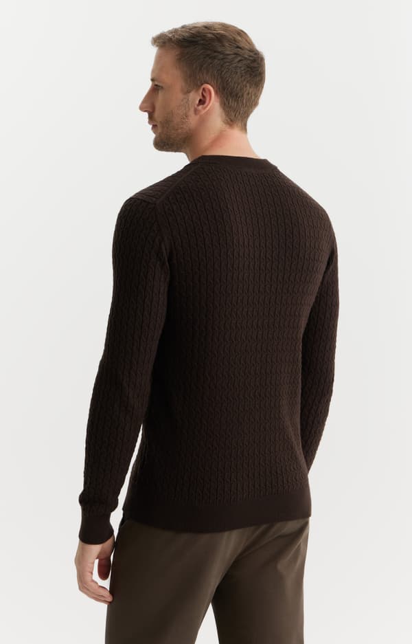 Kabelstrikket sweater XXL