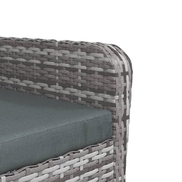 vidaXL Puutarhatuoli jalkarahilla, harmaa, polyrottinki