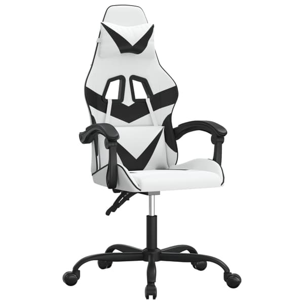vidaXL gamingstol, sort og hvid, kunstlæder