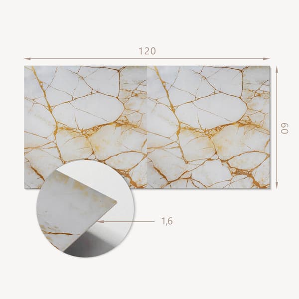 Selvklæbende vinyltrykt panel 120x60 cm elegant marmormønster