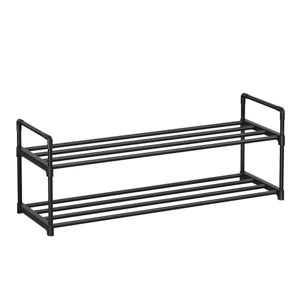 Skohylde med 2 niveauer, sort metal