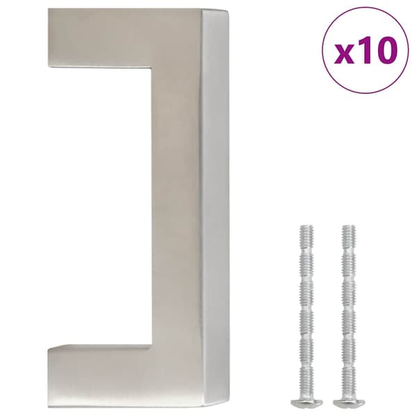 vidaXL skabsgreb 10 stk. sølv 64 mm rustfrit stål