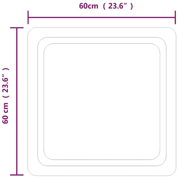 vidaXL Badrumsspegel med LED, 60x60 cm