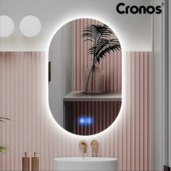 Cronos lämmitettävä peili, soikea, 50x80cm