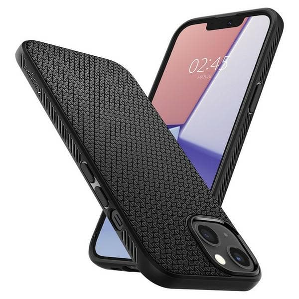 Spigen Liquid Air -kotelo iPhone 13:lle, musta